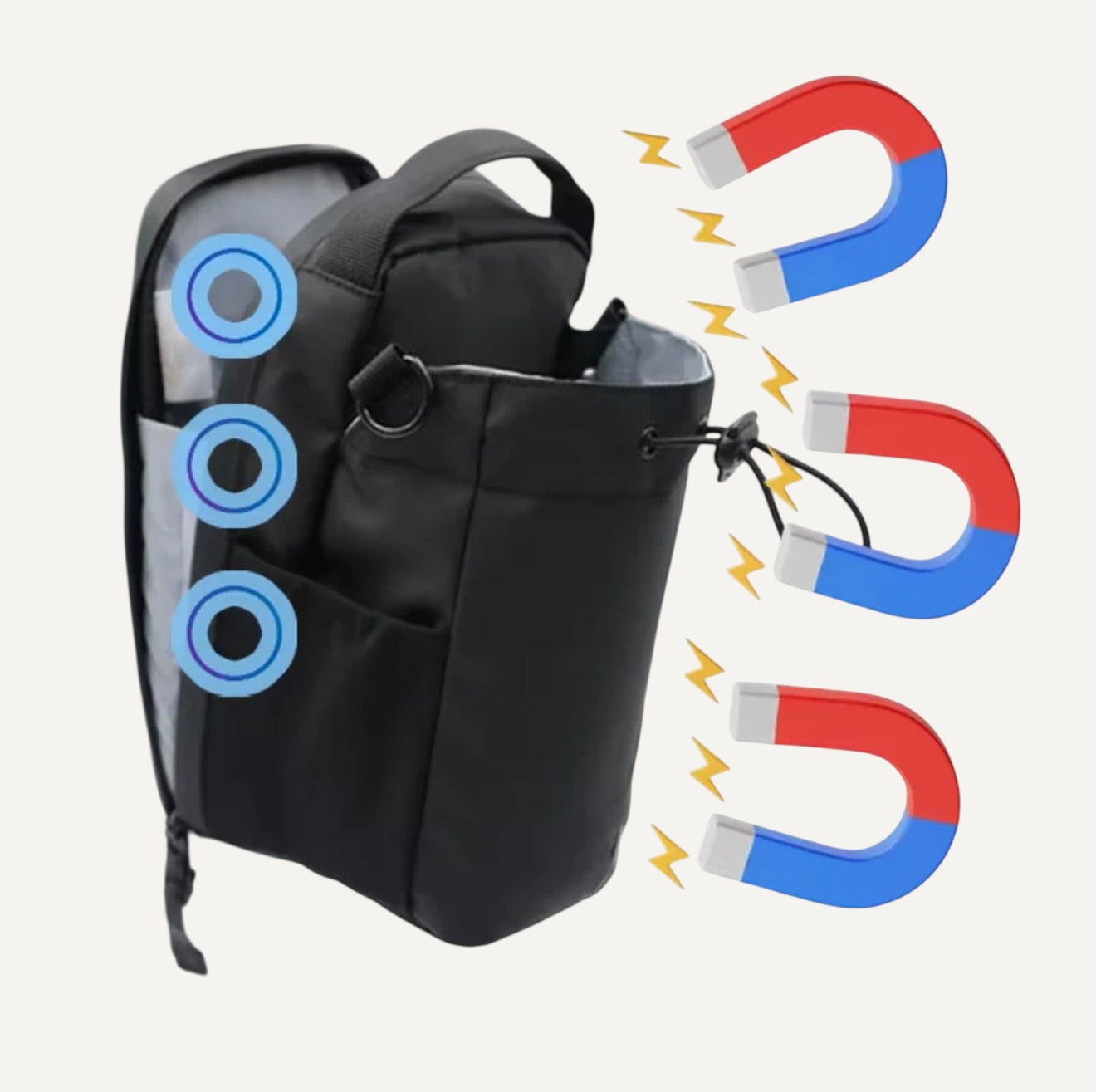 Organize on the Go — Large Magnetic Gym Bag with Phone & Bottle Pockets