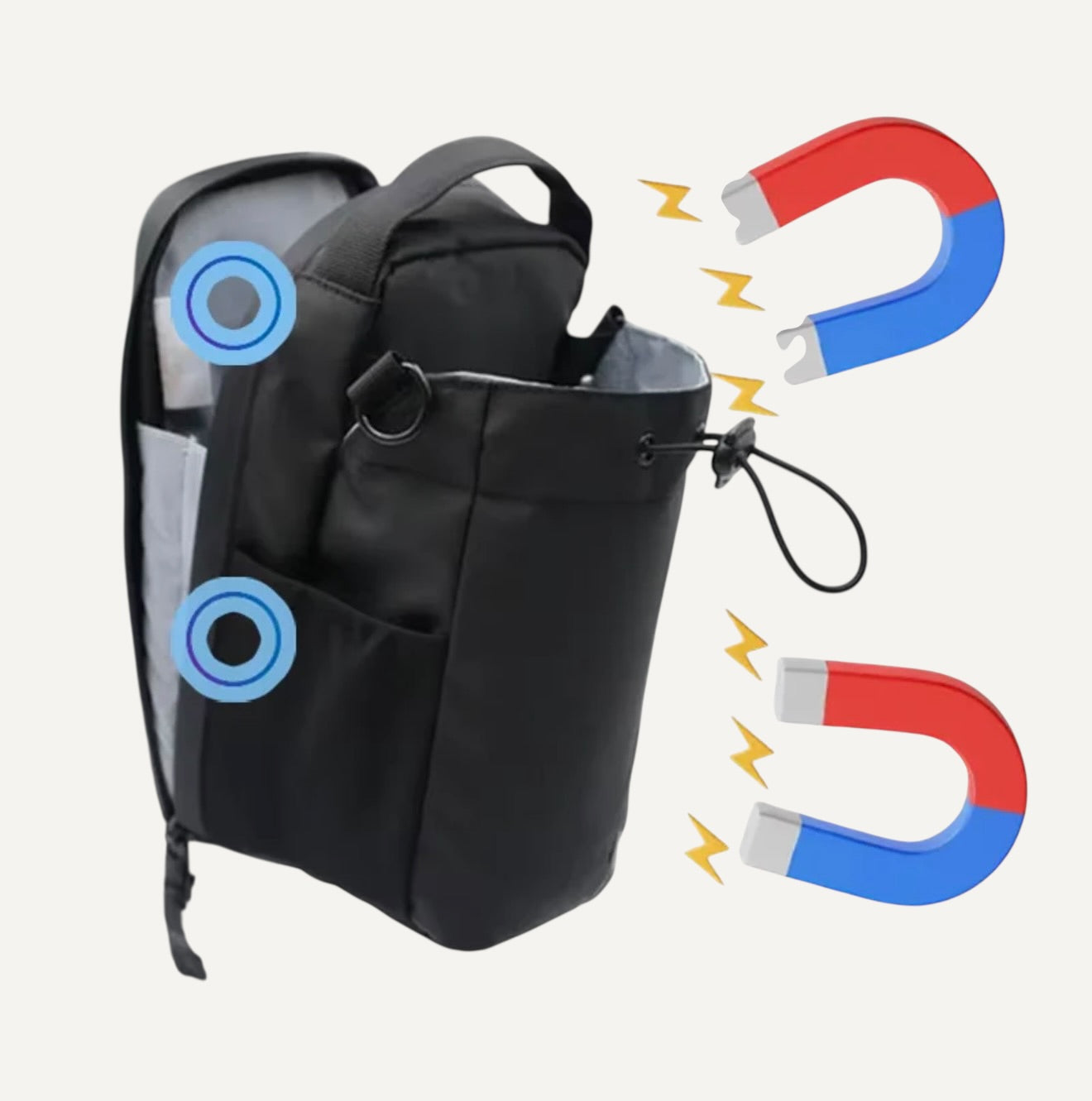 Organize on the Go — Large Magnetic Gym Bag with Phone & Bottle Pockets